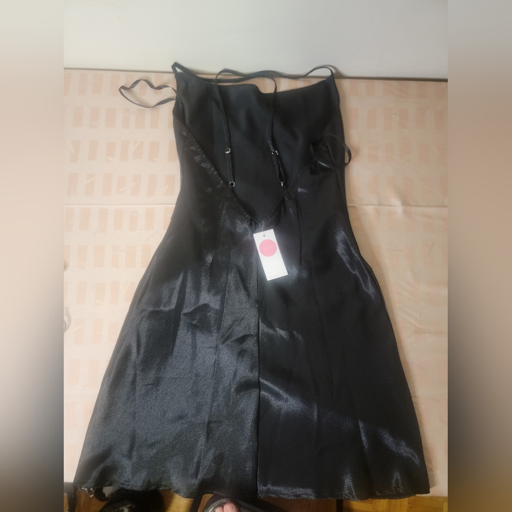 Selfie Leslie Spaghetti Strap Satin Mini Dress - Picture 4 of 6